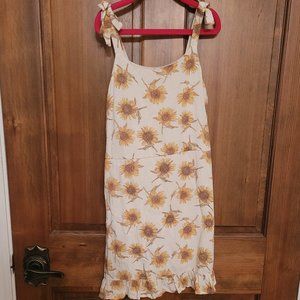 Girl's Spaghetti Strap Sunflower Dress- Size M (7/8)